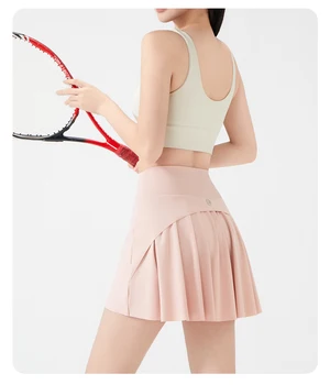 Women Pleated Sports Tennis Skirts Runniing High-Waisted Skirt Women's Fashion A-Line Fitness Short Skirt Gym Loose Mini Skirt