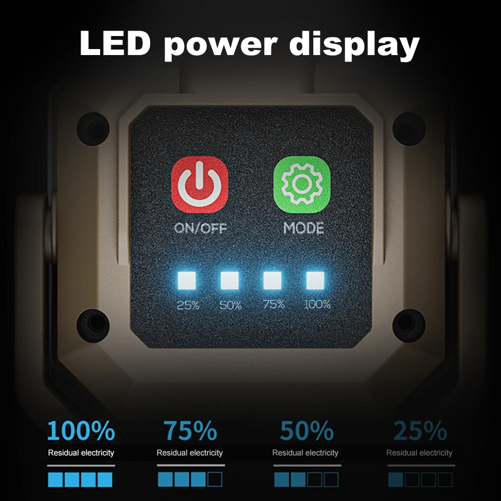 COB LED Work Light Rechargeable Flashlight with Magnetic Base Inspection Light Waterproof Torch Light for Car Repair