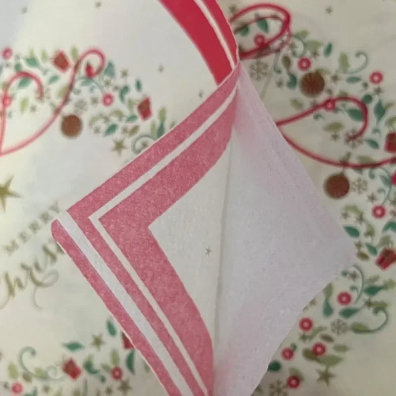 33*33cm 2-Ply Christmas Flowers Wreath Merry Christmas Printed Paper Napkins Coloured Paper Placemats Party Napkins 10/20pcs paper napkins disposable paper placemats