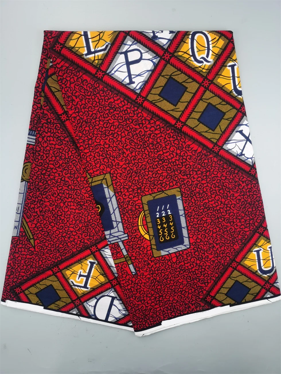 Authentic Wax Print Fabric African Dress Material 100% Cotton, 6 Yards