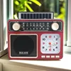 Retro Solar Charging MD-929-S Bluetooth Radio FM SW AM Multi Band Radios with Speaker Flashlight Clock Function TF Card U Disk
