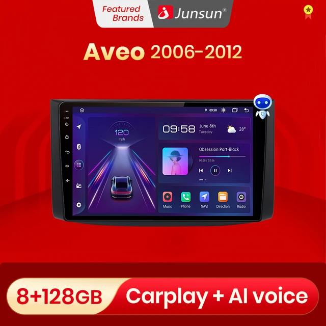 Junsun V1 פרו 8G + 128G עבור שברולט Aveo 2006   2012 אנדרואיד רכב רדיו רכב נגני וידאו carPlay אנדרואיד אוטומטי לא 2 din 2din DVD