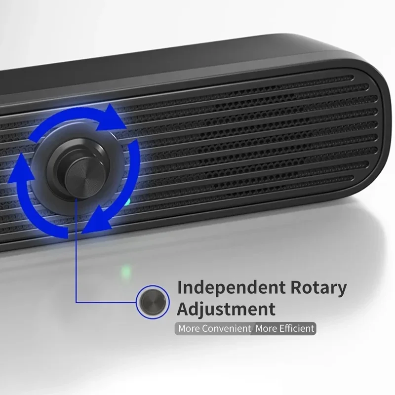 Enhanced Desktop Soundbar with Surround Sound and Powerful Bass - USB Wired Home Stereo Speaker System