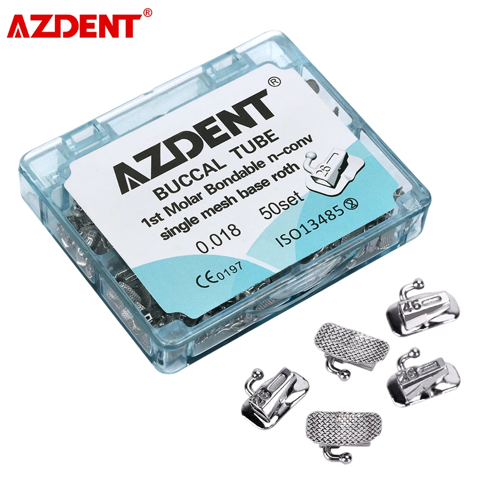 Azdent 200pcs Dental split Welding Orthodontic Buccal Tube Bondable Non