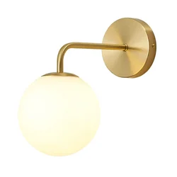 Nordic Simple Living Room Bedroom Bedside Study Corridor Wall Lamp Modern Creative Personality Ball Glass Light Fixture