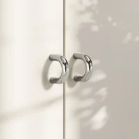 Poignées de rangement modernes chromées pour armoires de cuisine, boutons de tiroir, accessoires de cuisine, poignées de meubles, quincaillerie pour armoires et boutons de tiroir 4
