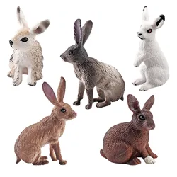 Figuras de coelho para a figura de páscoa fazenda coelho modelo brinquedos bonito mini animal estatueta brinquedos educativos presente coelho escultura