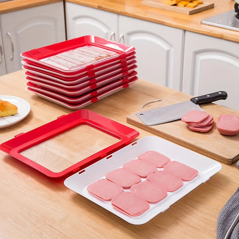 Durable 1-Pack Reusable Food Storage Trays-Plastic Kitchen Organization and Restaurant Use-Fridge Replacement Storage Boxes