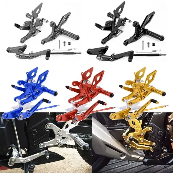 Adjustable Rider Rear Set Rearsets Footrest Footpegs Foot Rest Pegs For