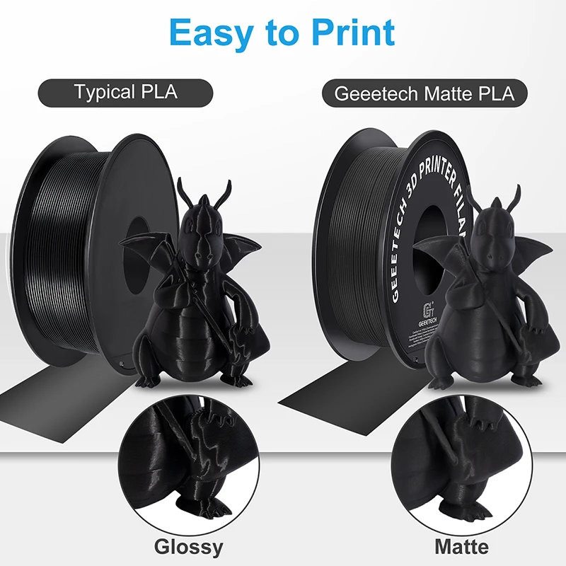Geeetech 3d Impressora Filamento Fosco Pla Plástico 1kg 1.75 mm Emaranhado-livre 3d Impressão Consumíveis Embalagem a Vácuo Transporte Rápido - Imagem 4