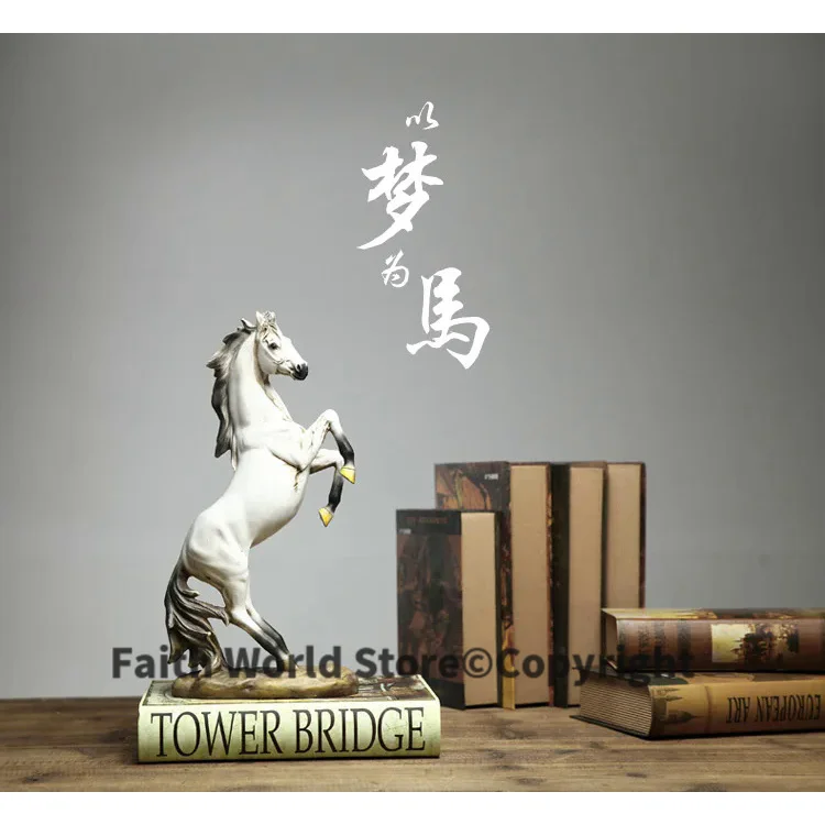 

35cm large GOOD # 2024 office home Business efficacious FENG SHUI Talisman Protection Success HORSE Sculpture ART statue