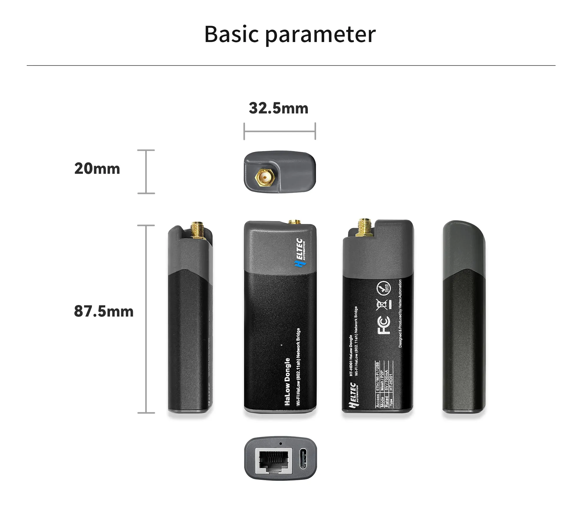 Heltec Wi-Fi HaLow Dongle 1km Ultra-long-range Wireless Network Bridge IEEE 802.