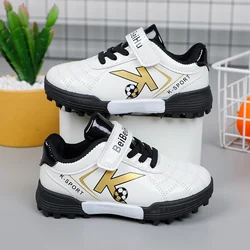 Youth Soccer Cleats - 2024 Fashion Firm Ground Shoes - 30 (WHITE)