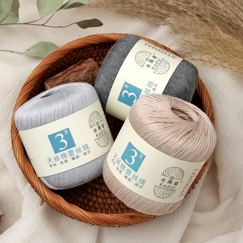 40g/Roll Colored Cotton blended yarn Silk touch cotton thread Children's sweater knitting Handmade Knitting Material Wholesale 2