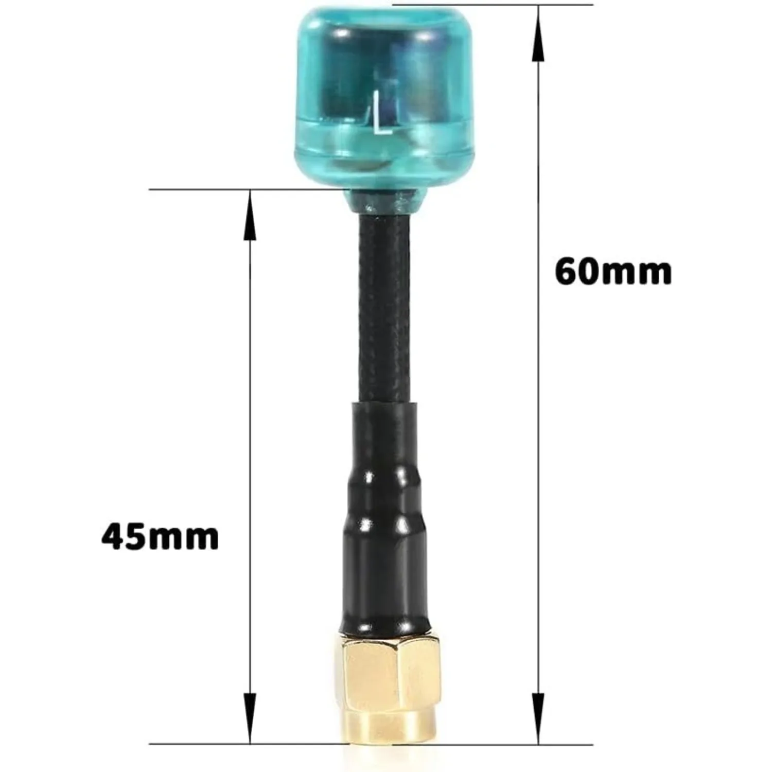 2개 60mm 5.8GHz LHCP RP SMA 안테나 세트 2.82dBi FPV HD 레이싱 드론용 FlyFishRC Osprey Blue와 호환 가능