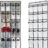 14/24 Pockets Over the Door Shoe Organizer Large Mesh Pockets With 4 Hooks Transparent Fabric Shoe Rack Storage Bag For Bedroom 2