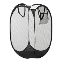 Folding Laundry Basket Organizer for Dirty Clothes Bathroom Clothes Mesh Storage Bag Household Wall Hanging Basket Frame Bucket 5