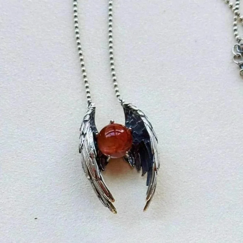 2026 New Angle Wing Crystal Vintage Necklace Unisex Punk Gothic Ghost Wings Necklace for Women Personality Jewelry Accessory