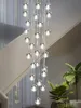 Modern K9 Crystal LED Ceiling Chandelier Lobby Lustre Staircase Kitchen Spiral Lamp Decoration Home Appliance Ceiling Light 5