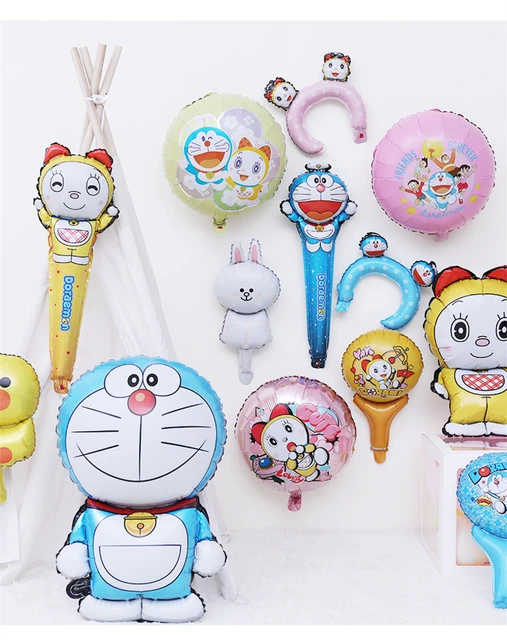 Doraemon Feliz Cumpleaños Decoración Globo Set Fiesta De Conjunto