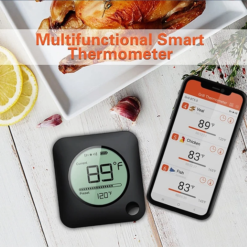 Wireless Meat Food Thermometer Kitchen BBQ Barbecue Smoker Cooking Food  Smart Digital Bluetooth Thermometer Great Gift - AliExpress