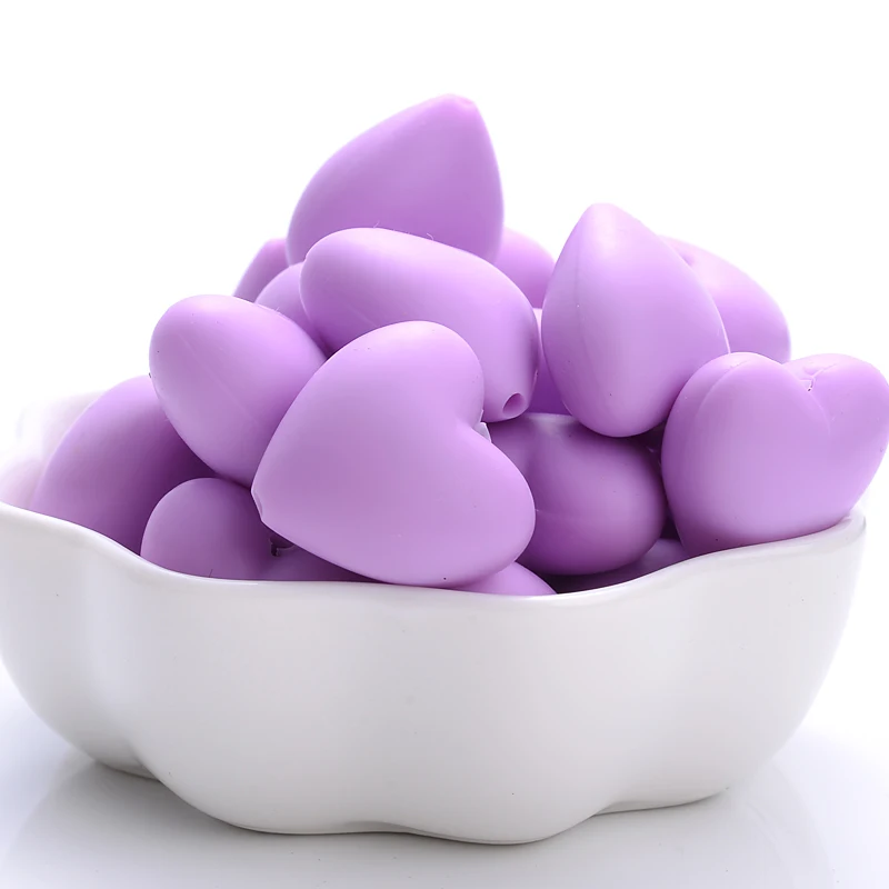 thumbnail image 1 of 10/20 cuentas de silicona con forma de corazón de 18 x 20 mm, aptas para alimentos para bebés, para hacer joyas, pinzas para chupetes, sin BPA, 1 of 5