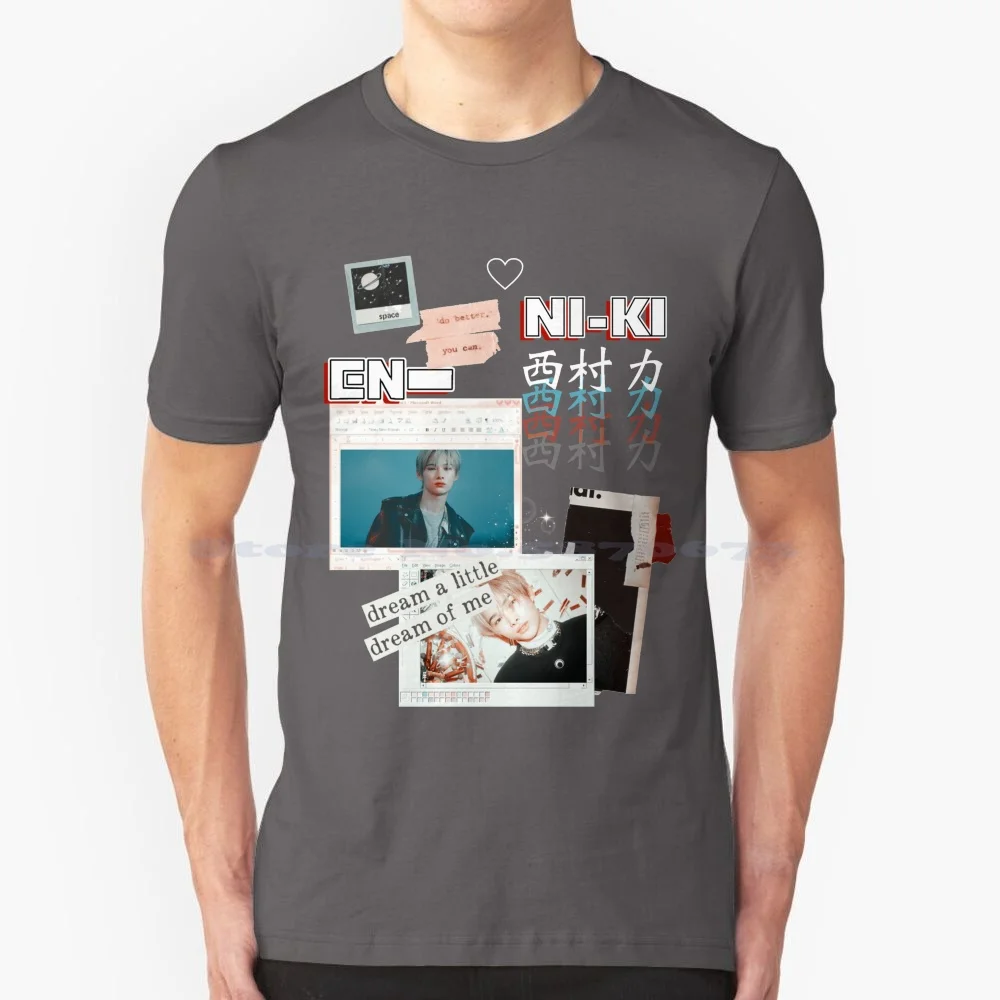 Maglietta Ni-Ki 100% Cotone Tee Niki Ni Ki Kpop K Pop Estetica Coreana