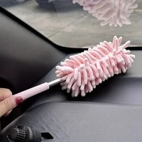 1pc Car dust duster, practical cleaning tool for vehicles, extendable ash removal mop, soft bristled car brush 2