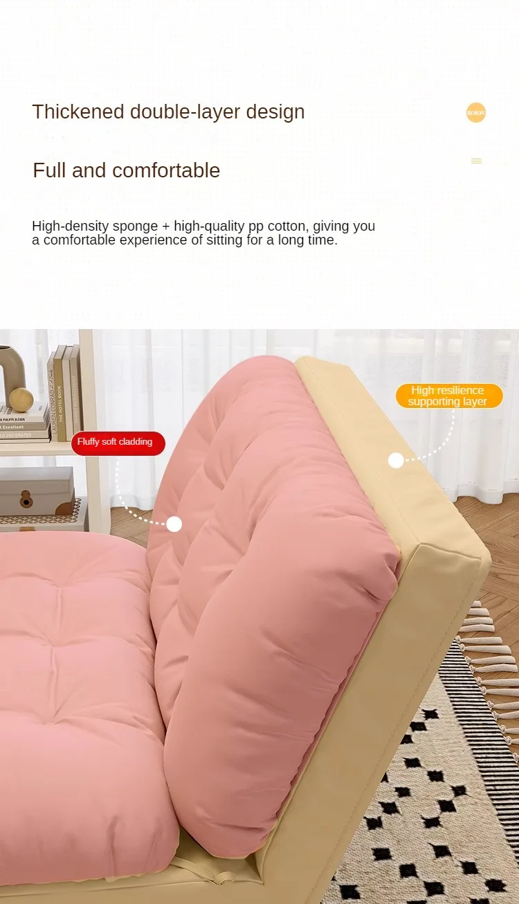 Description Picture 6 of itemLazy Sofa Bedroom Reclining Sleeping Tatami Double Seat Bed Back Chair Balcony Casual Folding Sofa Living Room Furniture