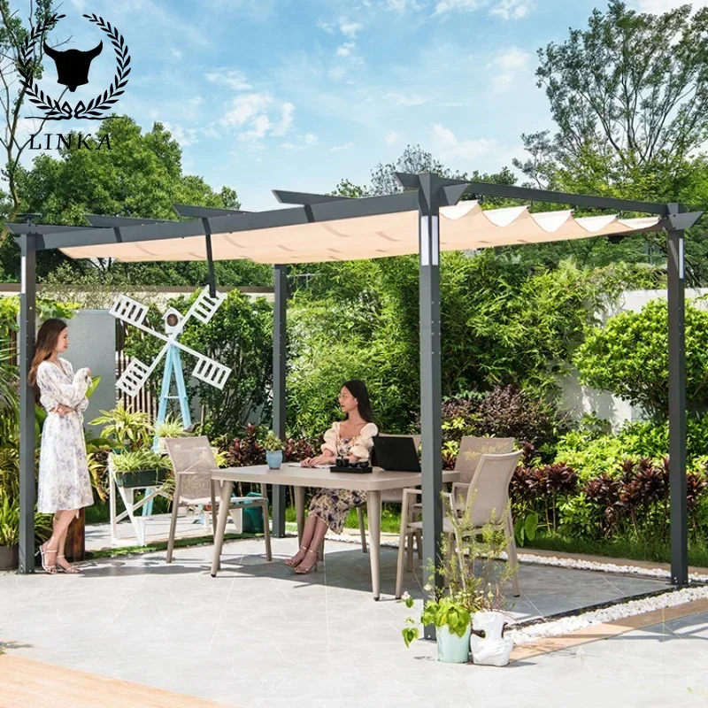 

372x267cm Outdoor Aluminum Alloy Grape Frame, Sunshade, Canopy, Pavilion, Courtyard, Climbing Vine Frame, Rural Area