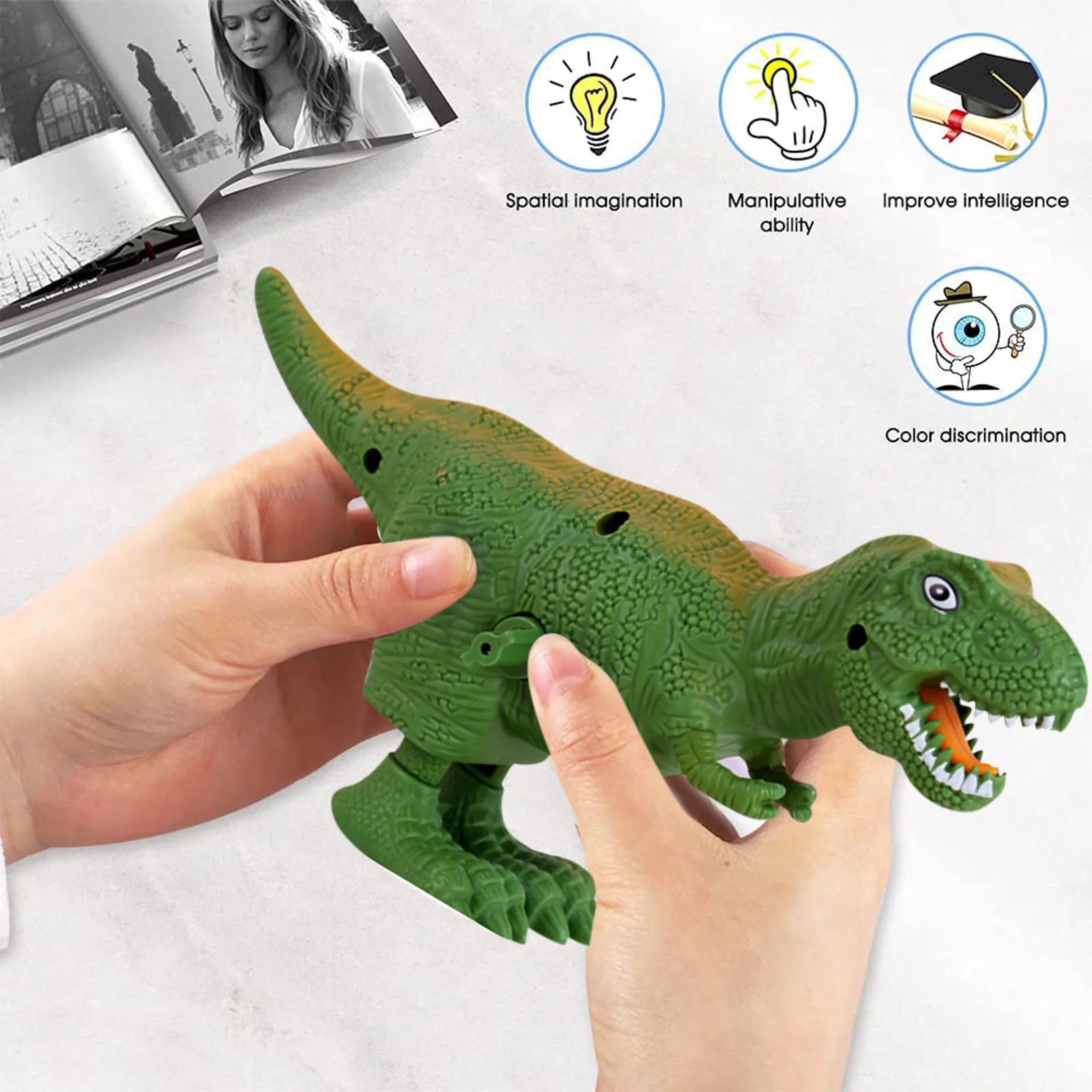 Novelty Funny Jumping Dinosaur Kids Tyrannosaurus Rex Clockwork Toy  Simulation Dinosaur Clockwork Toy Boys Birthday Gift