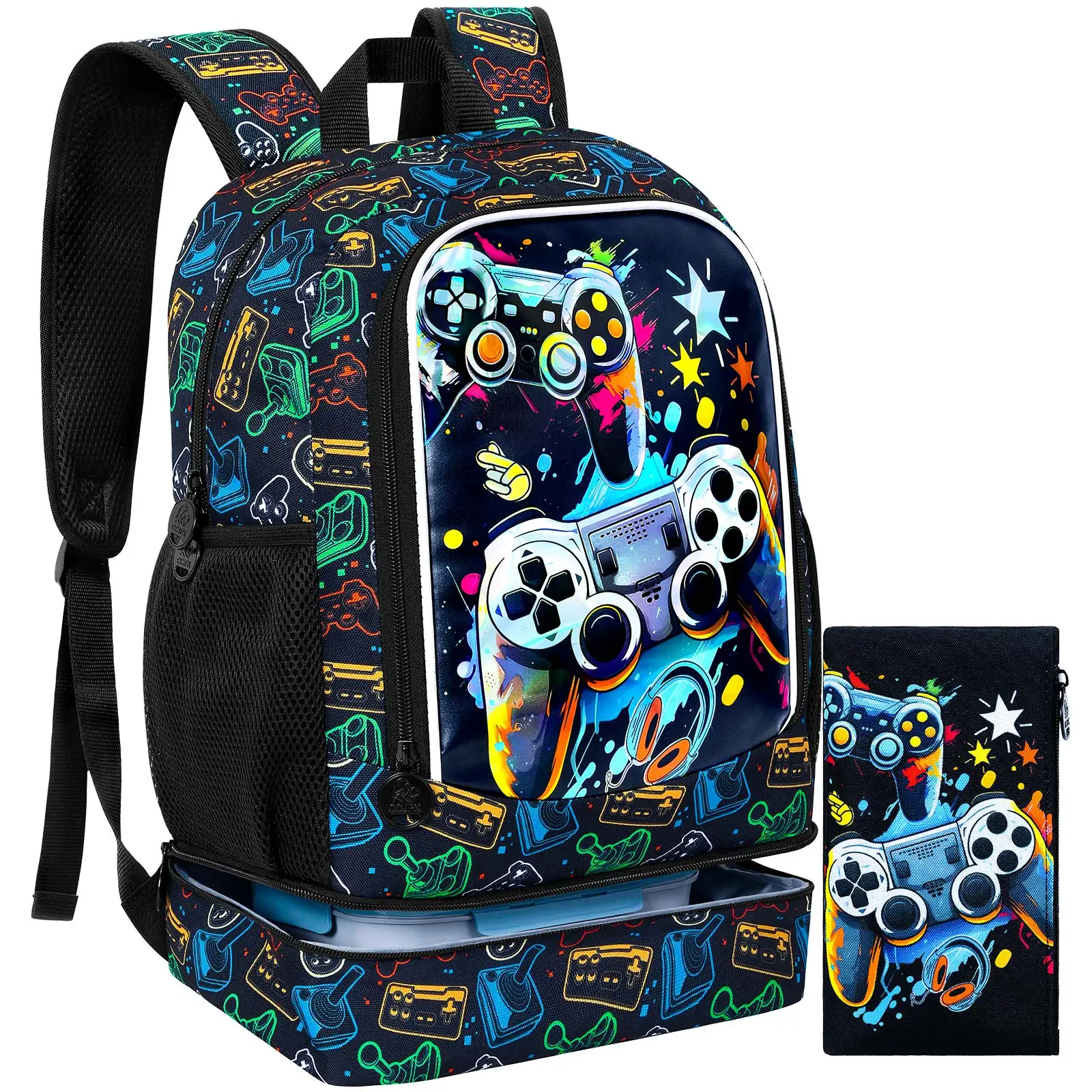 Zaino per Bambini, Set Zaino da Gioco con Scomparto Inferiore per il Pranzo, Borsa Scuola per Elementari, Prescolare e Bambini Piccoli