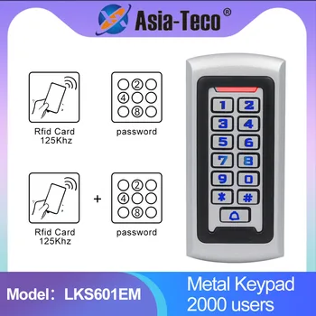 LED Backlight Metal Keypad Wiegand RFID Card Reader 125khz Access Control System Proximity Card Standalone 2000 Users Door Lock 1