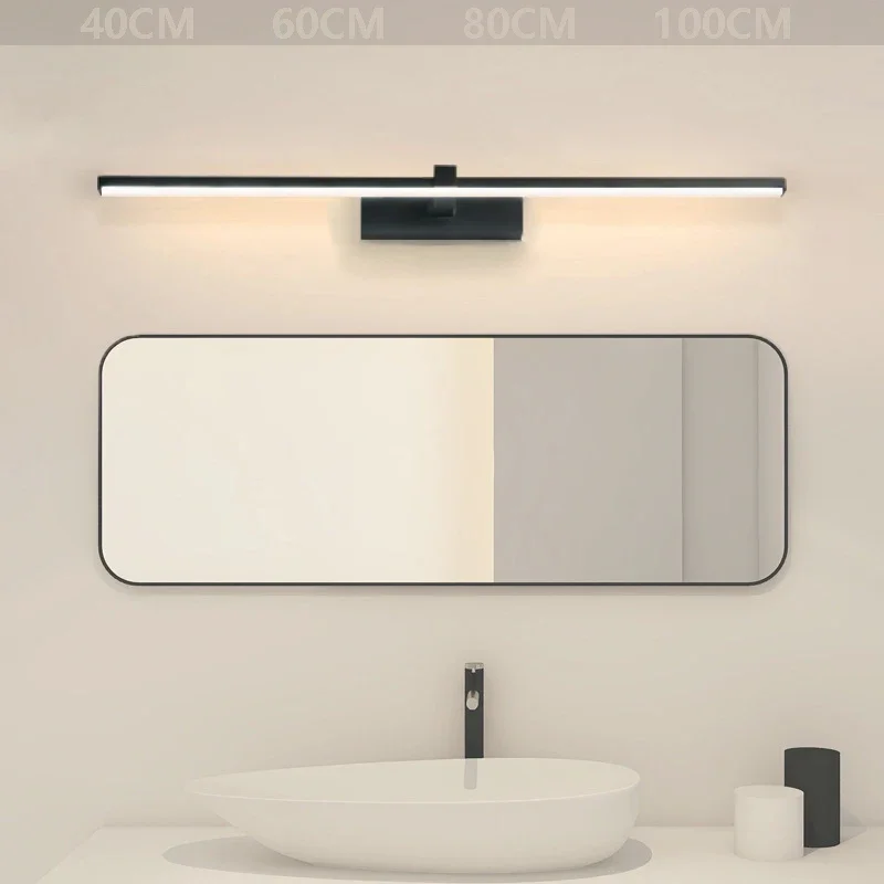 Modern LED Wall Lamp Mirror Decor Lighting 60/80/100cm Long Strip Light For Bedroom Bathroom Washroom Kitchen Indoor Luminaires 5