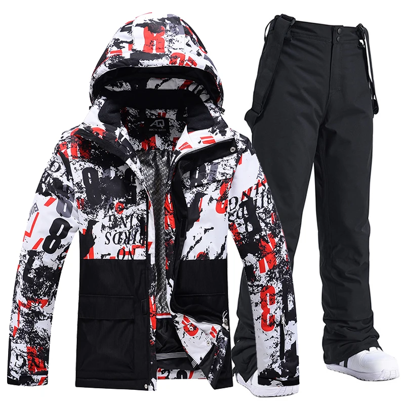 Ski Wear Men and Women's Snow Suit Sets Snowboarding Clothing Ski Costumes Waterproof Winter Wear Jackets Strap Pants Men's Fashion