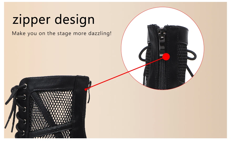 zip haut de gamme - Chaussures de Danse Latine à Talons Hauts – Modèle LUNA II Noir Rouge - Couleurs Lagon