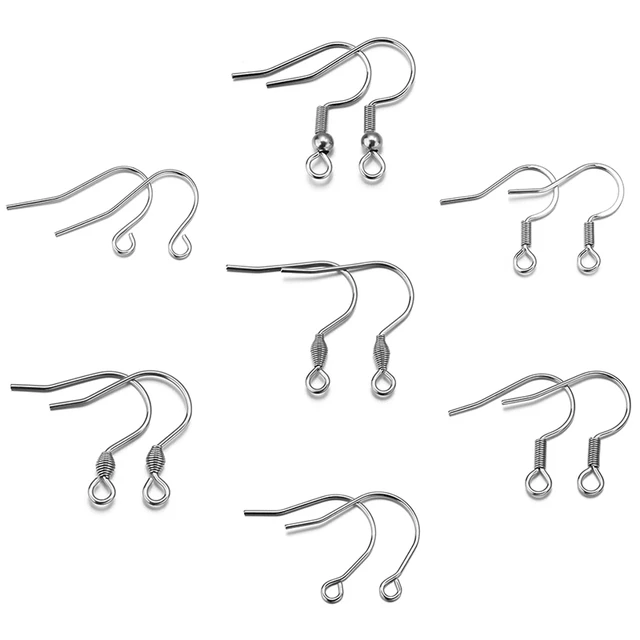 50pcs/Lot Hypoallergenic Stainless Steel Earring Hooks For Jewelry