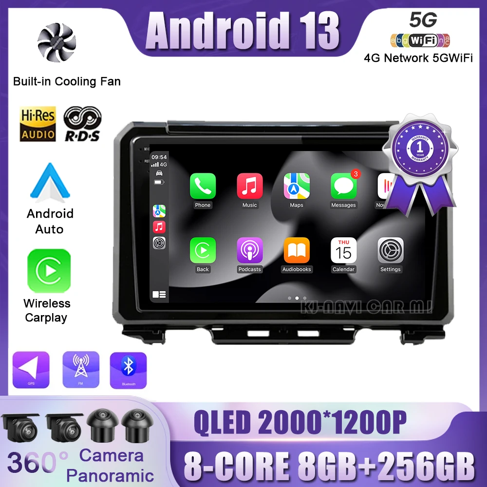 

9"Car Intelligent System Radio Multimedia Android 13 For Suzuki Jimny JB64 2018 - 2020 Video Player Navigation GPS 4G WIFI