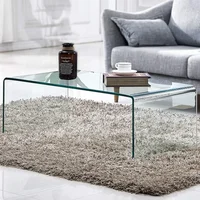 Premium Tempered Glass Coffee Table,Small Modern Coffee Table for Living Room,Match Well with Rug(39.4x19.7x13.8) 1
