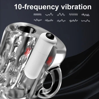 Automatic Masturbator for Men Vibrating Real Pussy Transparent Silicone Soft Male Masturbators Vagina Adult Goods for Men