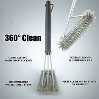 Brosse de nettoyage de gril, outil de Barbecue, brosse de gril, 3 brosses en acier inoxydable en 1, accessoires de nettoyage pour Barbecue, meilleur nettoyeur 3