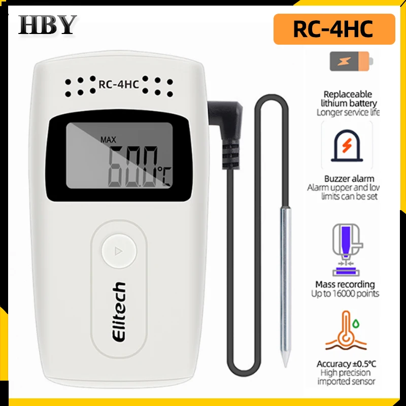Rc4hc Digital Temperature Data Logger 16000 Point Recorder Alarm