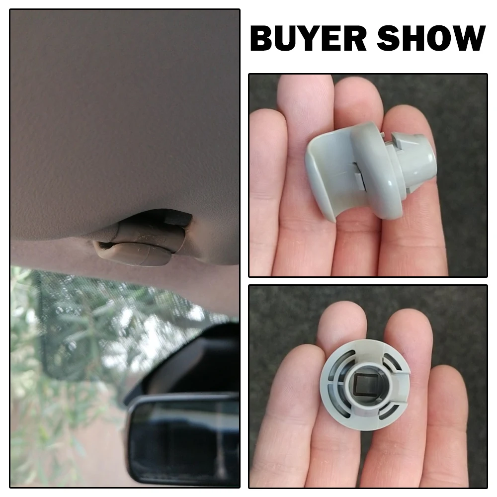 Clip Per Specchietto Parasole BMTick - Compatibile Con Nissan Qashqai J10, 2 Pezzi Grigio, Ricambio Resistente