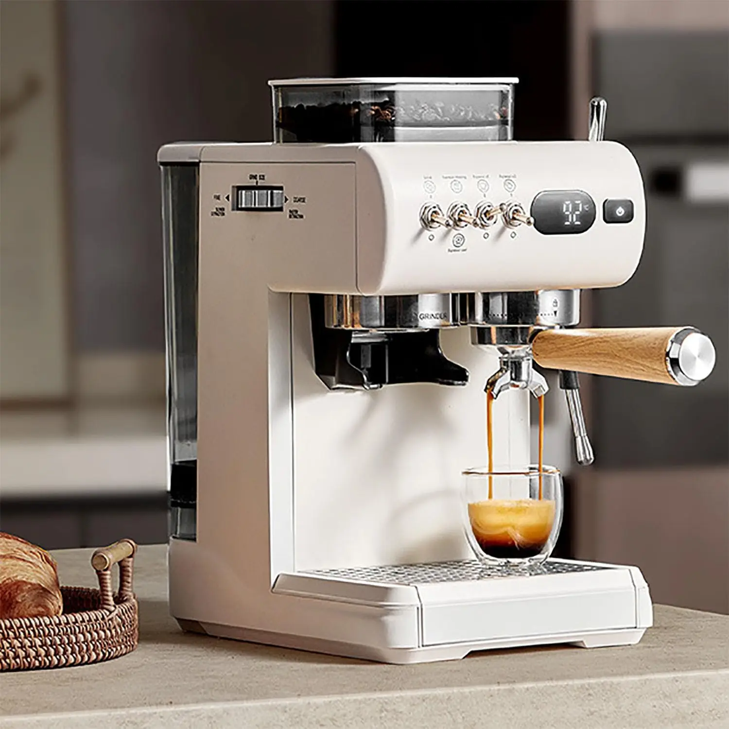Máquina de Café para Casa |   Tanque de 1.8L |   9-20 Bar |   20 Níveis de Moagem |   Extrato Quente e Frio |   Espresso/Cappuccino |   Espumador de Leite
