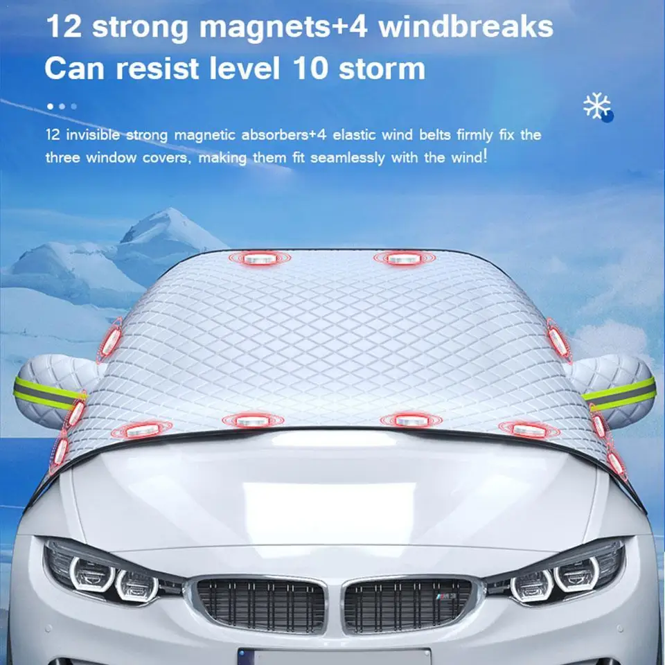 Car Windshield Snow Cover Outdoor Waterproof Anti Ice Frost Auto Protector  Winter Automobiles Exterior Cover with Magnetic Edge - AliExpress