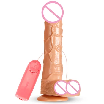 Silicone Dildo Vibrator Erotic Sextoys Realistic Huge Penis Strong Suction Cup Dick Vibrators for Women Vibrating Adult Products 4