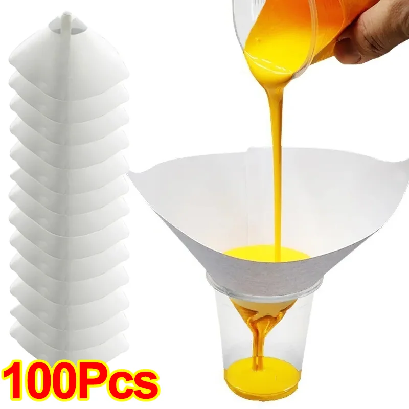 Disposable Car Paint Spray Mesh Paper Filter Purifying Straining Funnel Paint Filter Conical Nylon Micron Paper Funnels Tools paint filter paper filter