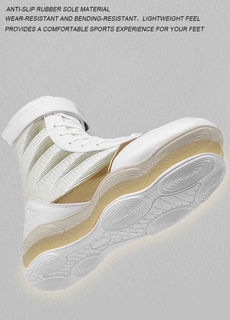 Description Picture 5 of itemBoxing Shoe Men Professional Breathable Teenagers Beginners Training Wrestling Shoes Fighting Sanda Weightlifting Squat Sneaker