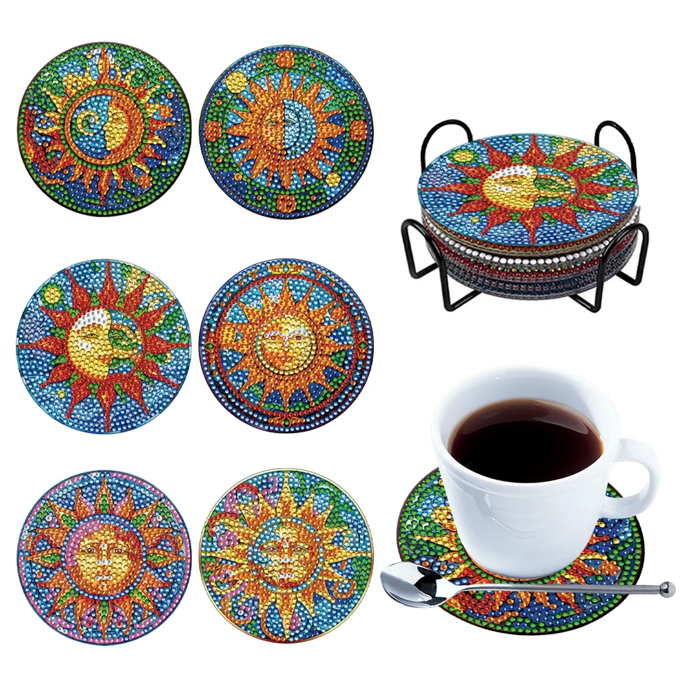 Full Drill Diamond Coaster DYI 6pcs 4
