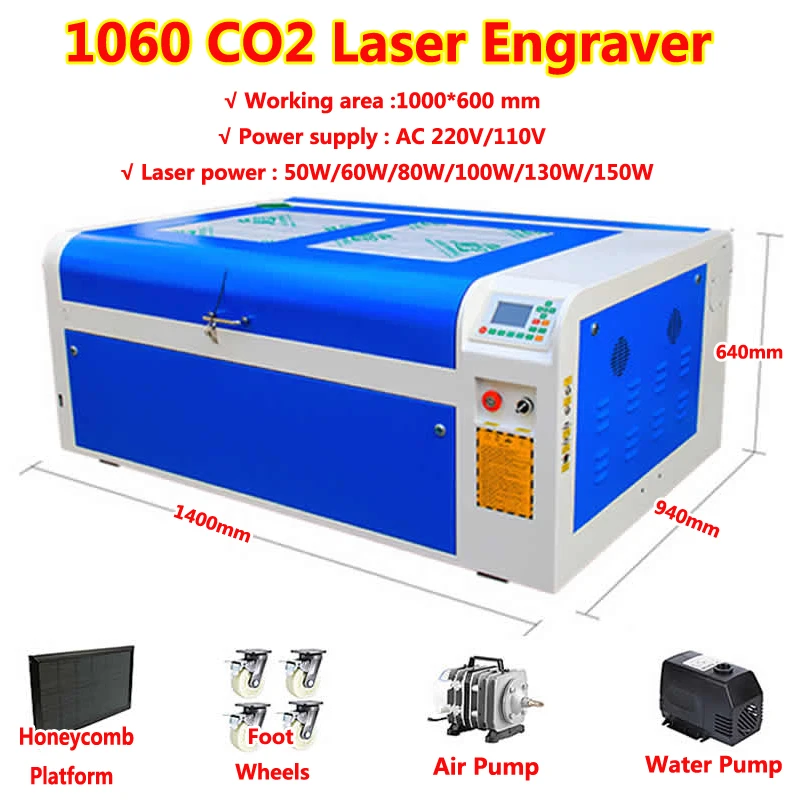 1060 150W Co2 Taglio Laser Incisione Intaglio Macchina 130W 100W 80W 60W 50W Dsp Offline Incisore Laser Cutter Per Legno Plastica